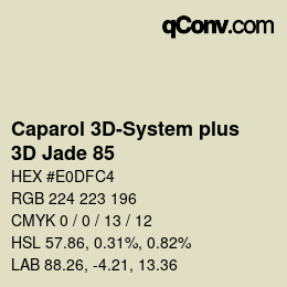 Code couleur: Caparol 3D-System plus - 3D Jade 85 | qconv.com
