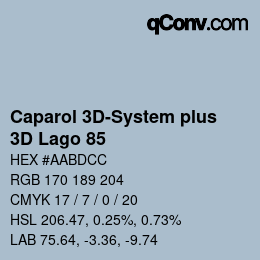 Code couleur: Caparol 3D-System plus - 3D Lago 85 | qconv.com