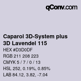 Código de color: Caparol 3D-System plus - 3D Lavendel 115 | qconv.com