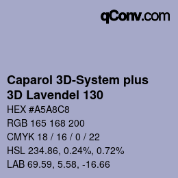 Code couleur: Caparol 3D-System plus - 3D Lavendel 130 | qconv.com