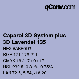 Code couleur: Caparol 3D-System plus - 3D Lavendel 135 | qconv.com