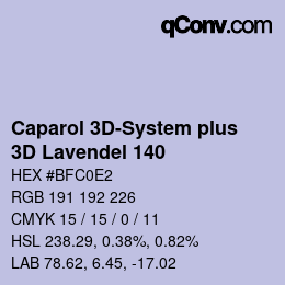 Código de color: Caparol 3D-System plus - 3D Lavendel 140 | qconv.com