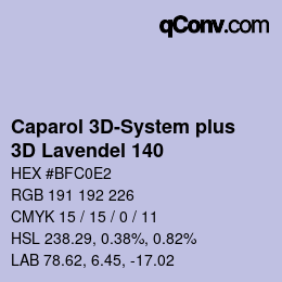 カラーコード: Caparol 3D-System plus - 3D Lavendel 140 | qconv.com