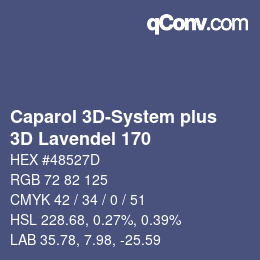 Code couleur: Caparol 3D-System plus - 3D Lavendel 170 | qconv.com