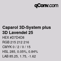 Code couleur: Caparol 3D-System plus - 3D Lavendel 25 | qconv.com