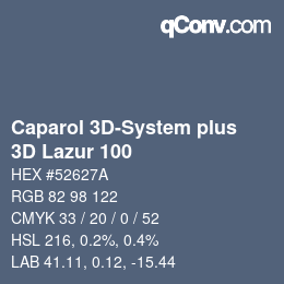 Color code: Caparol 3D-System plus - 3D Lazur 100 | qconv.com