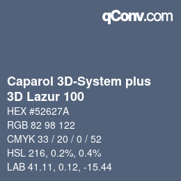 Código de color: Caparol 3D-System plus - 3D Lazur 100 | qconv.com