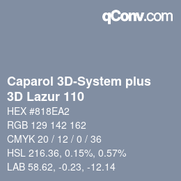 Code couleur: Caparol 3D-System plus - 3D Lazur 110 | qconv.com