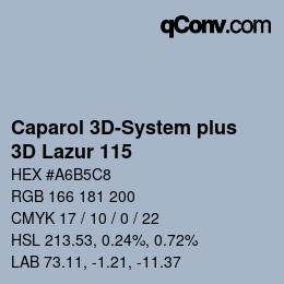 Color code: Caparol 3D-System plus - 3D Lazur 115 | qconv.com