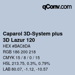 Código de color: Caparol 3D-System plus - 3D Lazur 120 | qconv.com