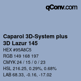 カラーコード: Caparol 3D-System plus - 3D Lazur 145 | qconv.com