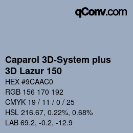 カラーコード: Caparol 3D-System plus - 3D Lazur 150 | qconv.com