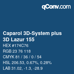 Color code: Caparol 3D-System plus - 3D Lazur 155 | qconv.com