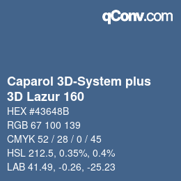 Color code: Caparol 3D-System plus - 3D Lazur 160 | qconv.com