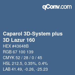カラーコード: Caparol 3D-System plus - 3D Lazur 160 | qconv.com