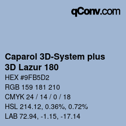 Color code: Caparol 3D-System plus - 3D Lazur 180 | qconv.com