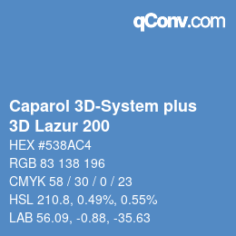 Código de color: Caparol 3D-System plus - 3D Lazur 200 | qconv.com