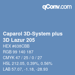 Color code: Caparol 3D-System plus - 3D Lazur 205 | qconv.com