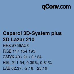 Code couleur: Caparol 3D-System plus - 3D Lazur 210 | qconv.com