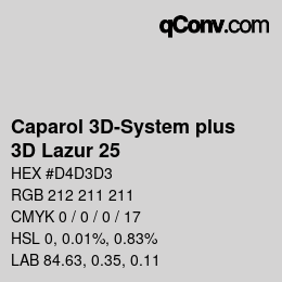 Color code: Caparol 3D-System plus - 3D Lazur 25 | qconv.com