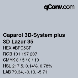 Color code: Caparol 3D-System plus - 3D Lazur 35 | qconv.com
