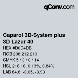 Color code: Caparol 3D-System plus - 3D Lazur 40 | qconv.com
