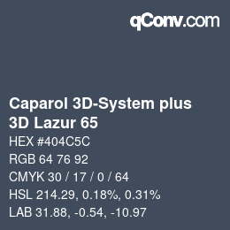 Color code: Caparol 3D-System plus - 3D Lazur 65 | qconv.com