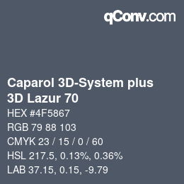 Color code: Caparol 3D-System plus - 3D Lazur 70 | qconv.com