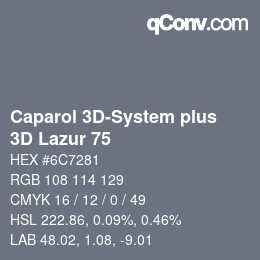 Farbcode: Caparol 3D-System plus - 3D Lazur 75 | qconv.com