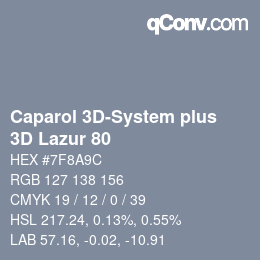 カラーコード: Caparol 3D-System plus - 3D Lazur 80 | qconv.com