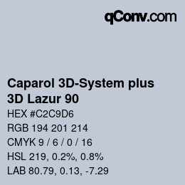 Color code: Caparol 3D-System plus - 3D Lazur 90 | qconv.com