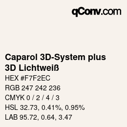 Farbcode: Caparol 3D-System plus - 3D Lichtweiß | qconv.com