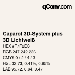 Código de color: Caparol 3D-System plus - 3D Lichtweiß | qconv.com