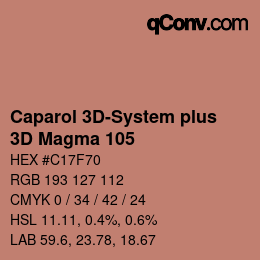 Código de color: Caparol 3D-System plus - 3D Magma 105 | qconv.com