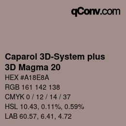 Código de color: Caparol 3D-System plus - 3D Magma 20 | qconv.com