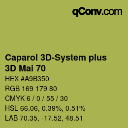 Code couleur: Caparol 3D-System plus - 3D Mai 70 | qconv.com