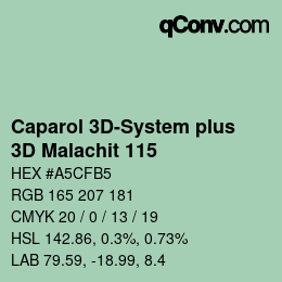 Color code: Caparol 3D-System plus - 3D Malachit 115 | qconv.com