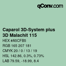 Código de color: Caparol 3D-System plus - 3D Malachit 115 | qconv.com