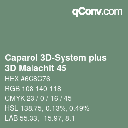 Código de color: Caparol 3D-System plus - 3D Malachit 45 | qconv.com