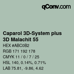 Código de color: Caparol 3D-System plus - 3D Malachit 55 | qconv.com