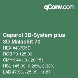 Código de color: Caparol 3D-System plus - 3D Malachit 70 | qconv.com