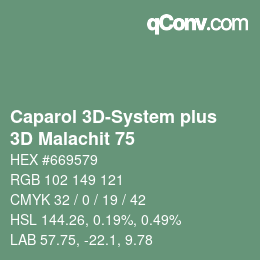 Color code: Caparol 3D-System plus - 3D Malachit 75 | qconv.com