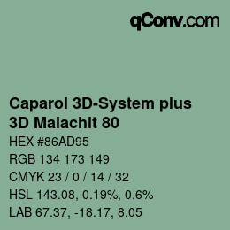 Color code: Caparol 3D-System plus - 3D Malachit 80 | qconv.com