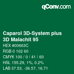 Color code: Caparol 3D-System plus - 3D Malachit 95 | qconv.com