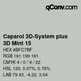 Code couleur: Caparol 3D-System plus - 3D Mint 15 | qconv.com