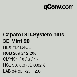 Code couleur: Caparol 3D-System plus - 3D Mint 20 | qconv.com