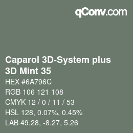 Color code: Caparol 3D-System plus - 3D Mint 35 | qconv.com