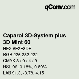 Código de color: Caparol 3D-System plus - 3D Mint 60 | qconv.com
