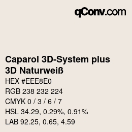 Code couleur: Caparol 3D-System plus - 3D Naturweiß | qconv.com