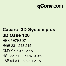 Color code: Caparol 3D-System plus - 3D Oase 120 | qconv.com